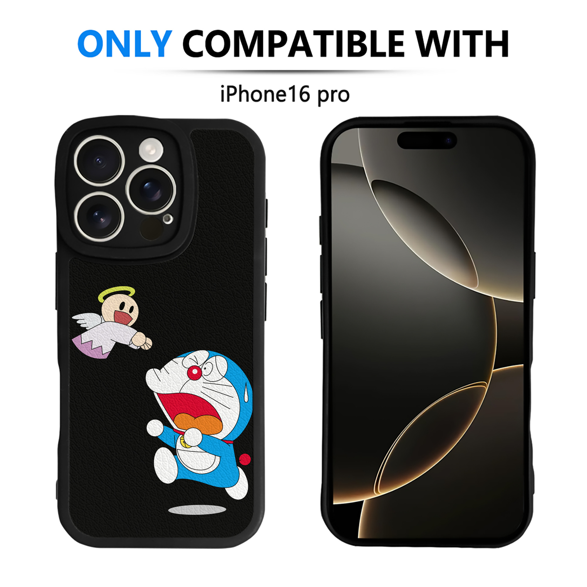（画像用） ドラえもん Doraemon 【iPhone 16シリーズ対応】シリコンスマホケース（レザー調） 材質：シリコン